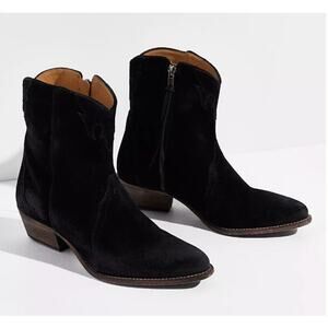 Free People Womens New Frontier Western Boot Black Suede Size 41 EU 10/11 US NIB